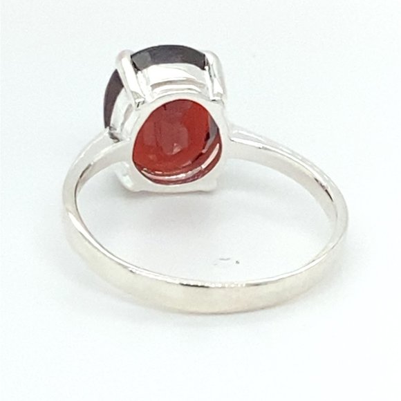 Pyrope Garnet 6.10ct Platinum Solid Silver Ring - Picture 4 of 6